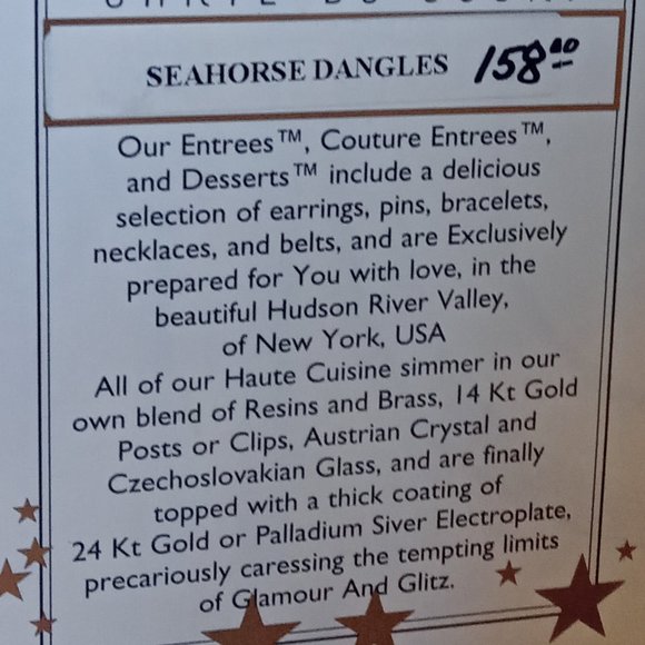 Lunch at the Ritz - Seahorse Dangles - Picture 3 of 15